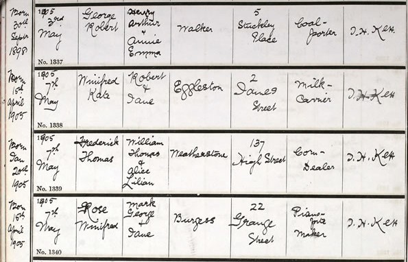 Baptism of George Robert Walker and Rose Burgess